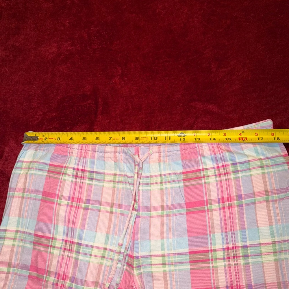 Lauren Ralph Lauren Pink Plaid Pajama Set Womens Large Button Down Sleepwear - Picture 6 of 8